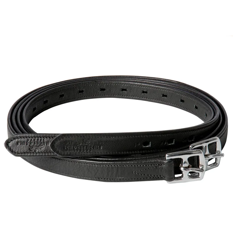 Schockemohle Colorado Stirrup Leathers - Black With Silver